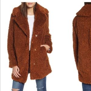 Kenzie Faux Shearling Coat in the color “Rust”